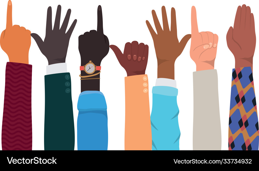 Hands with number one and like sign different vector image