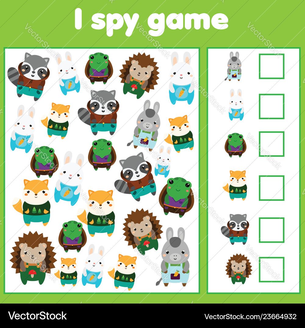 I spy game for toddlers find and count objects I spy game for toddlers find and count objects vector image