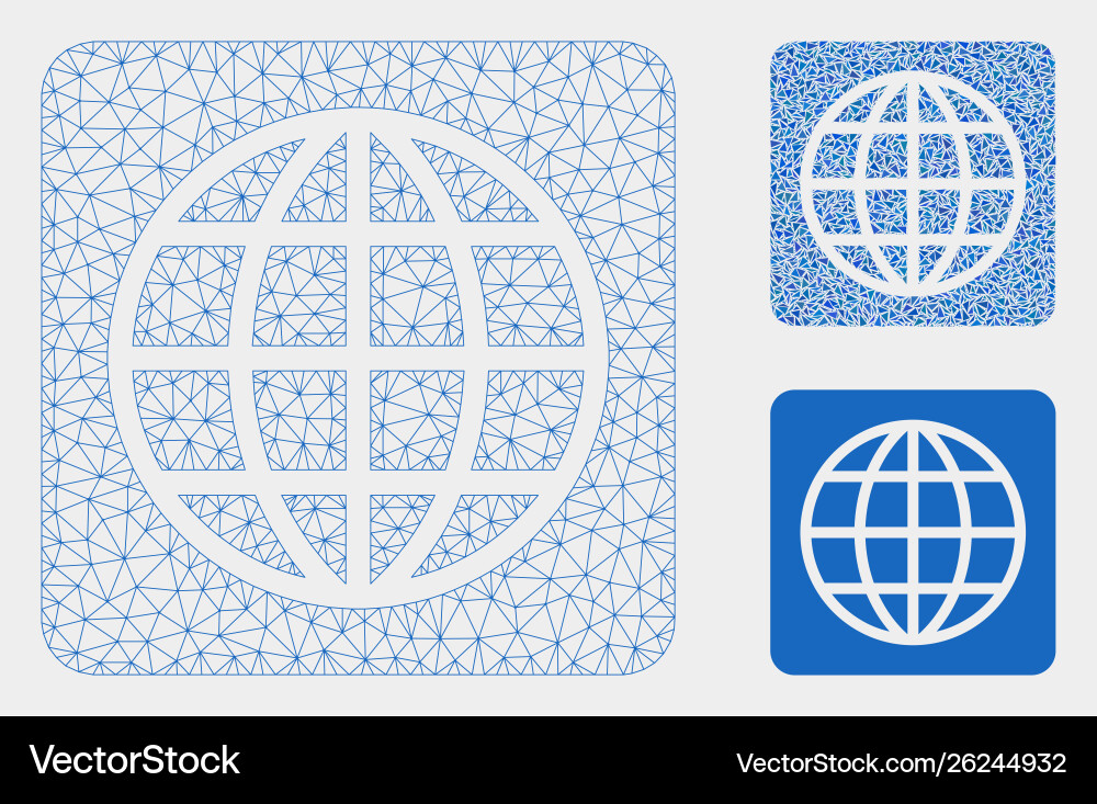 Internet mesh wire frame model and triangle Internet mesh wire frame model and triangle vector image