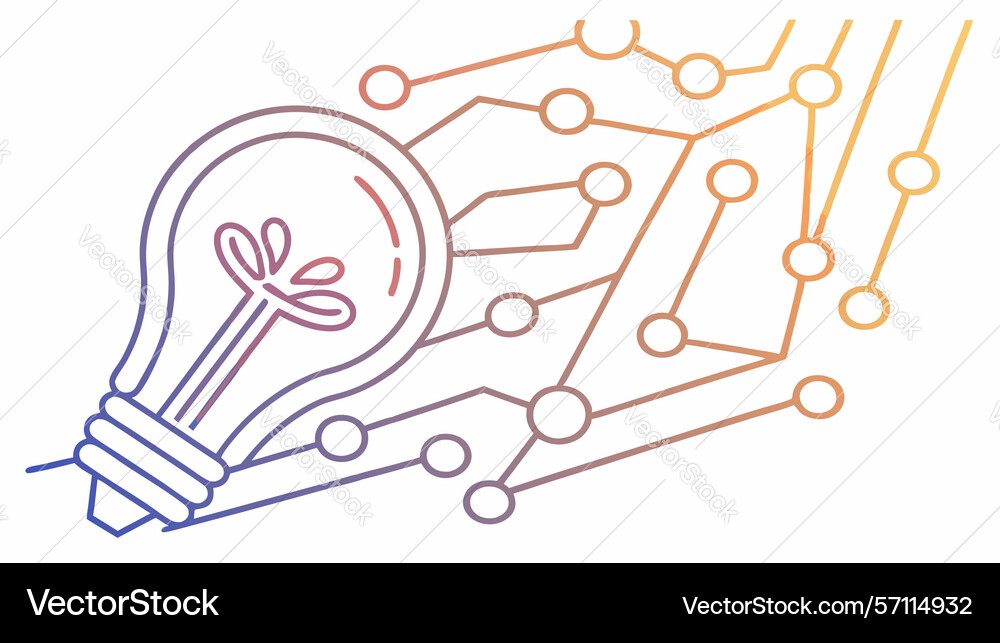 Lightbulb with circuit board elements innovation Vector Image