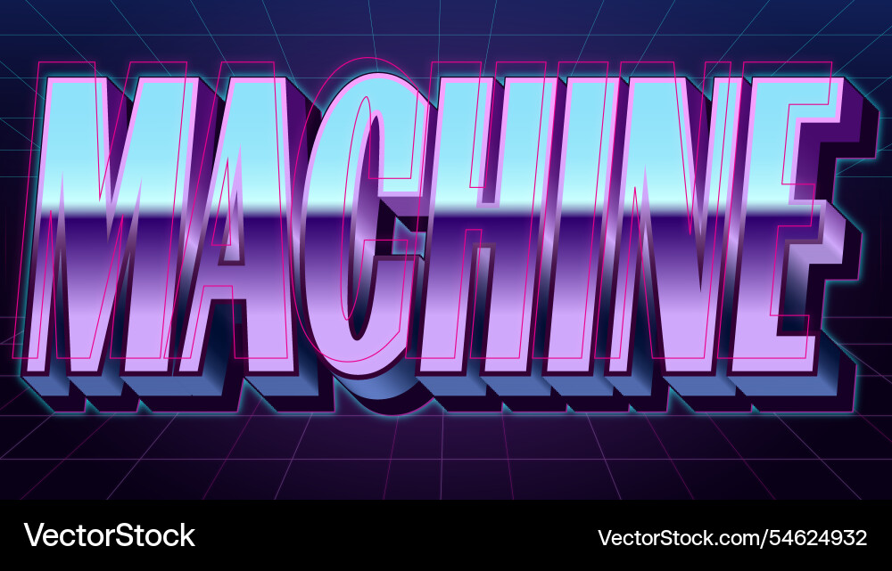 Machine editable text effect 3d emboss modern Machine editable text effect 3d emboss modern vector image