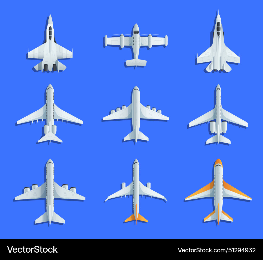 Multiple types of airplanes from Multiple types of airplanes from vector image