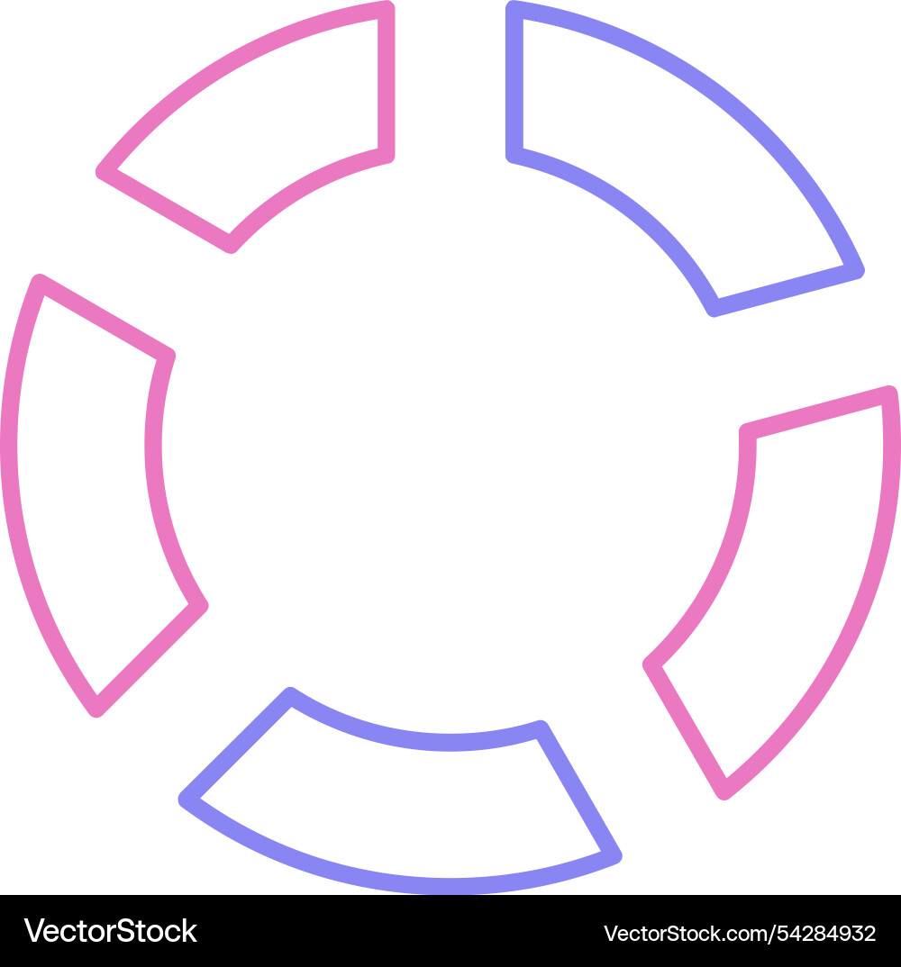 Pie chart line two colour icon vector image