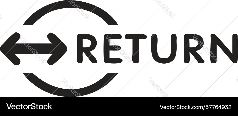 Return button with arrow icon for product returns vector image