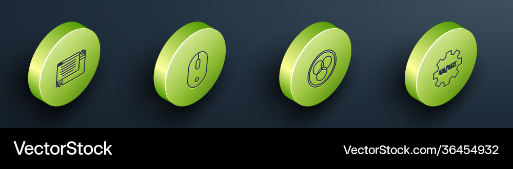 Set isometric line ui or ux design computer mouse Set isometric line ui or ux design computer mouse vector image