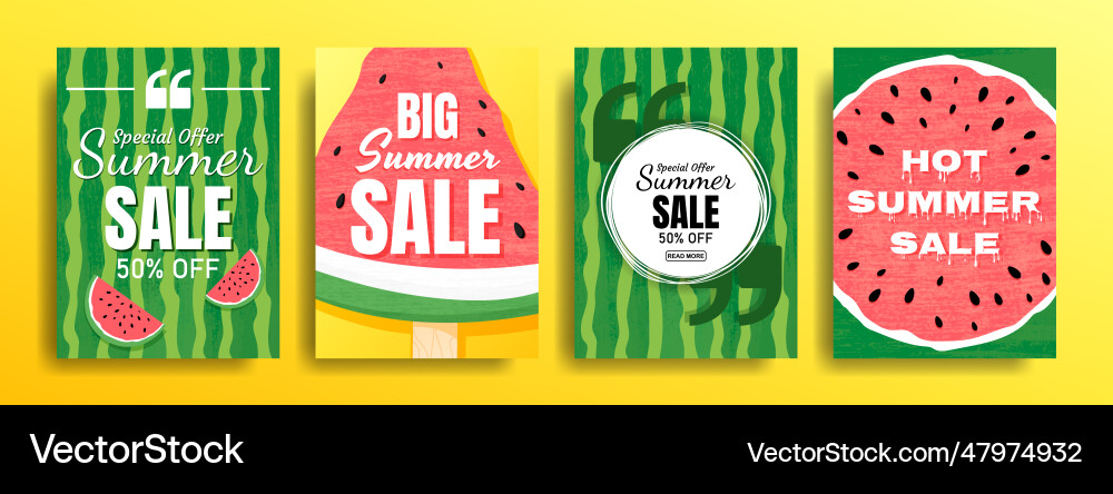 Set of empty templates with summer themes vector image