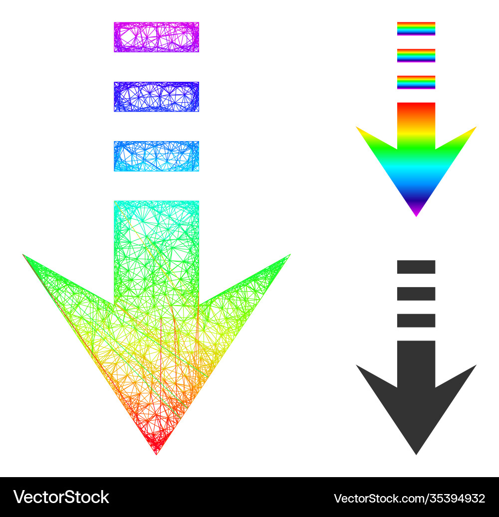Spektrum Netzgradient senden nach unten Symbol Spektrum Netzgradient senden nach unten Symbol vektorbild