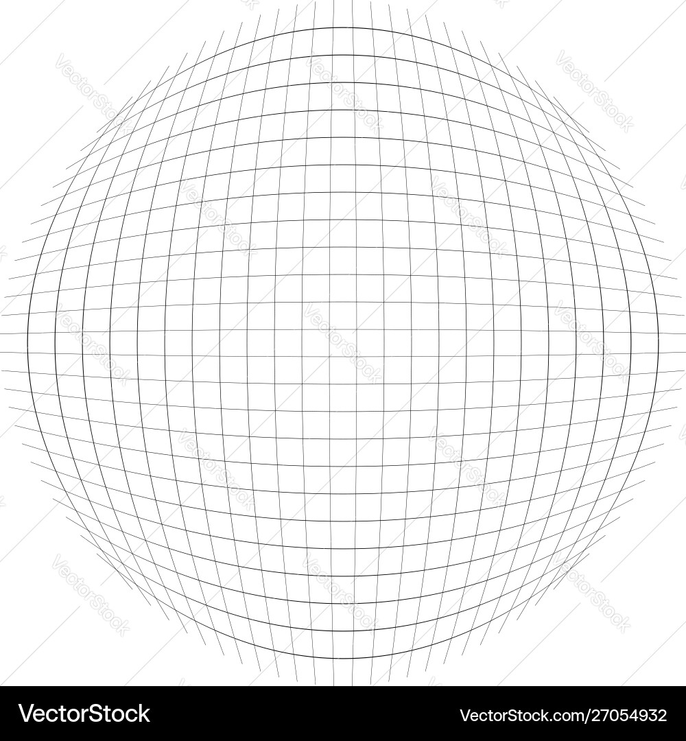 Thin lines globe sphere lattice grating pattern Vector Image