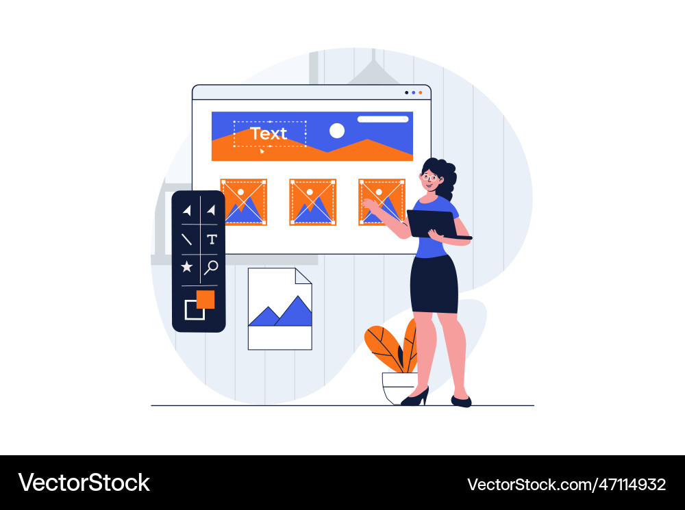 Web development concept with character scene Web development concept with character scene vector image