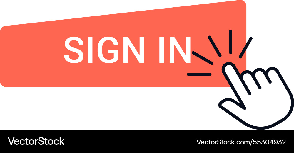 Website or app sign in button being clicked Website or app sign in button being clicked vector image