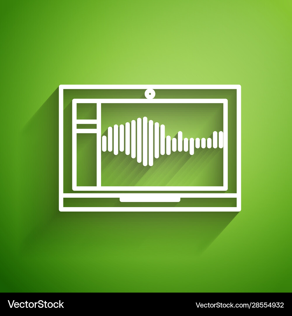 White line sound or audio recorder editor vector image