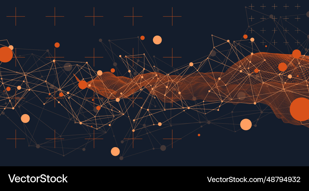 Wireframe background with plexus effect Wireframe background with plexus effect vector image