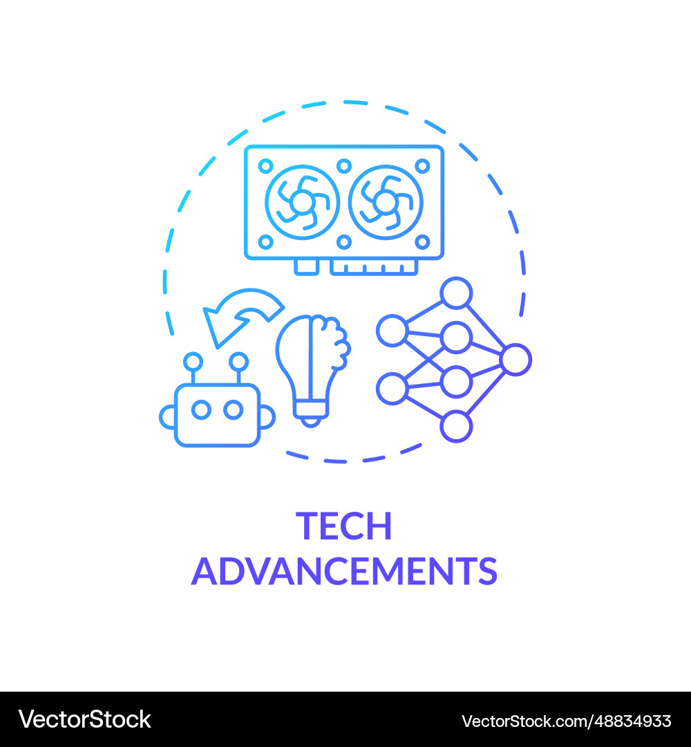 2d gradient thin linear icon tech advancements 2d gradient thin linear icon tech advancements vector image