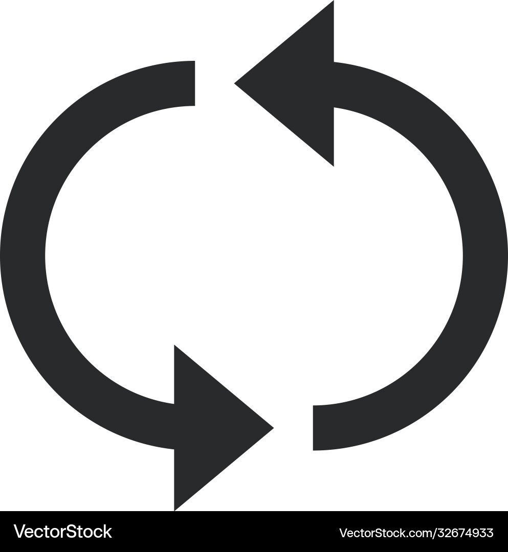 Arrows icon shape pointer reload progress vector image