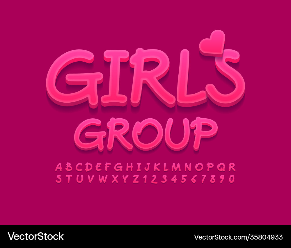 Bright logo girls group pink creative alphabet – Royalty-Free Vector |  VectorStock, image size:1000x853