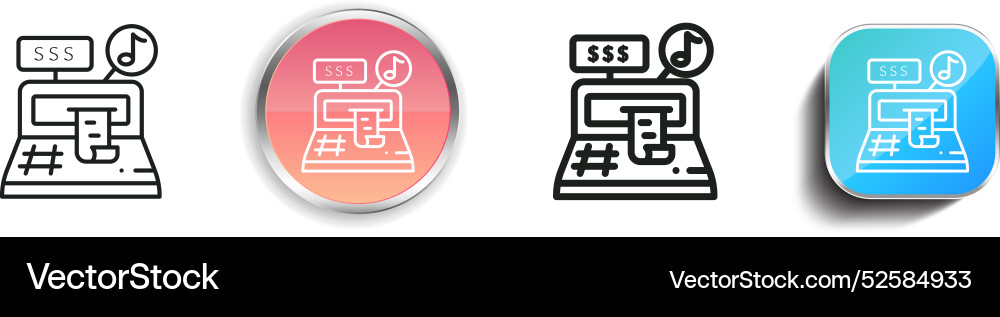 Cashier icon thin linear regular and button style Cashier icon thin linear regular and button style Vector Image