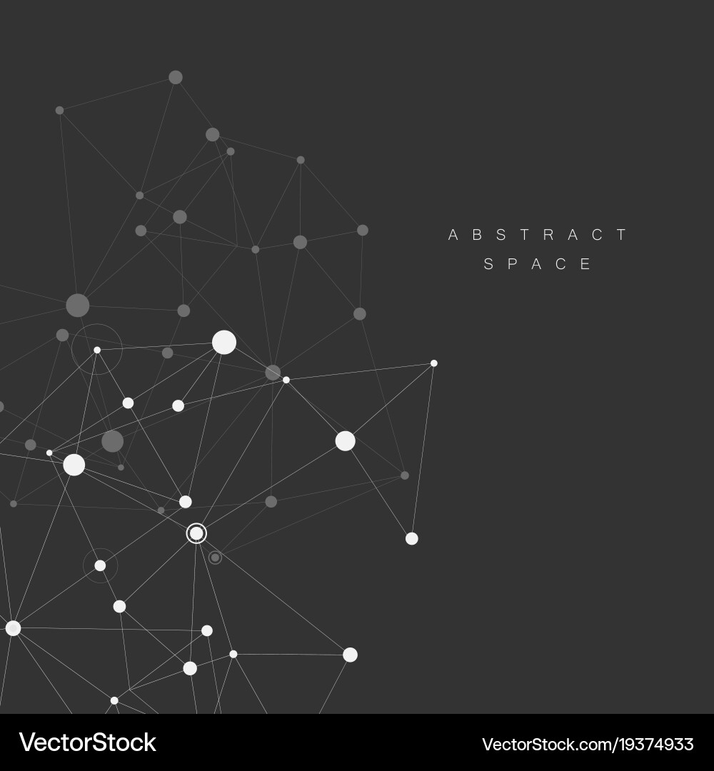Connection white dots and lines science background vector image