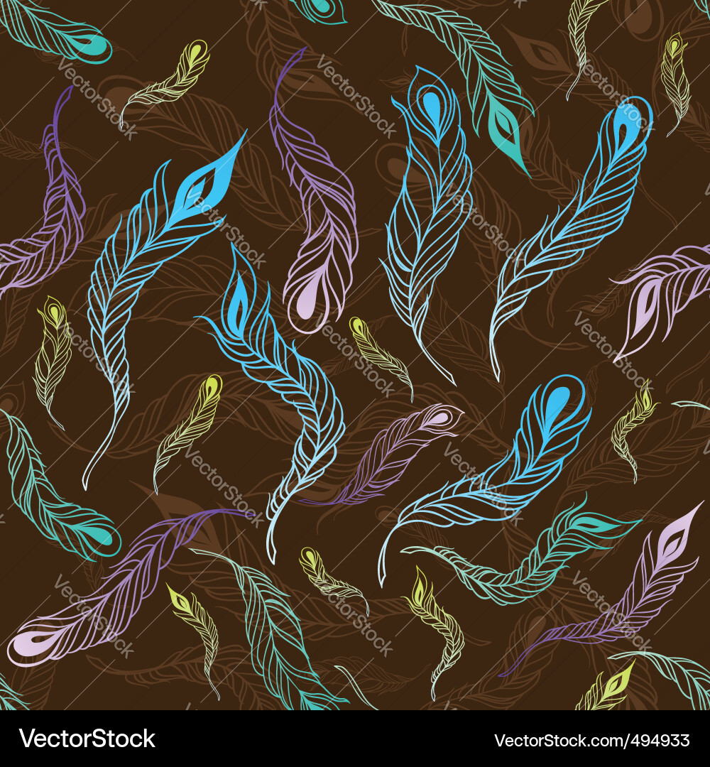 Feather seamless pattern Vector Image