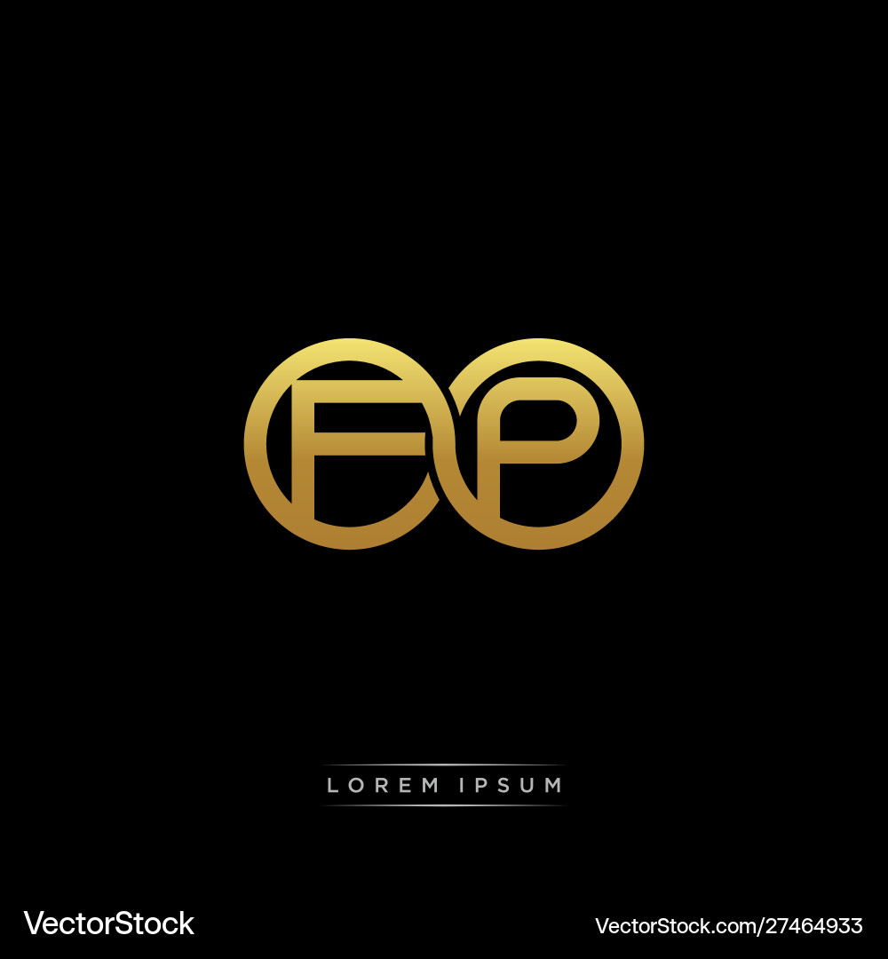Fp initial letter linked circle capital monogram vector image