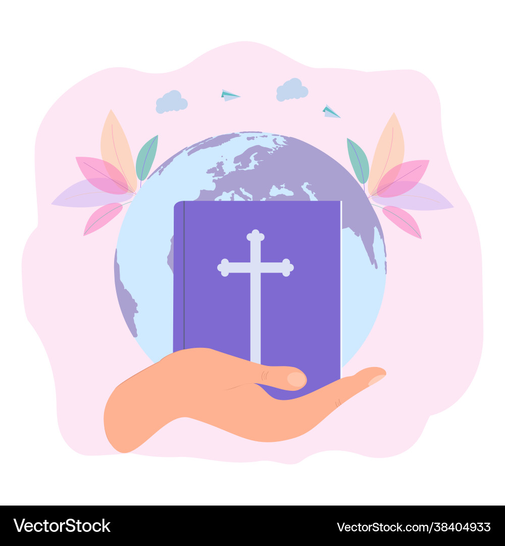 Gods hands protect planet god gives people Gods hands protect planet god gives people Vector Image