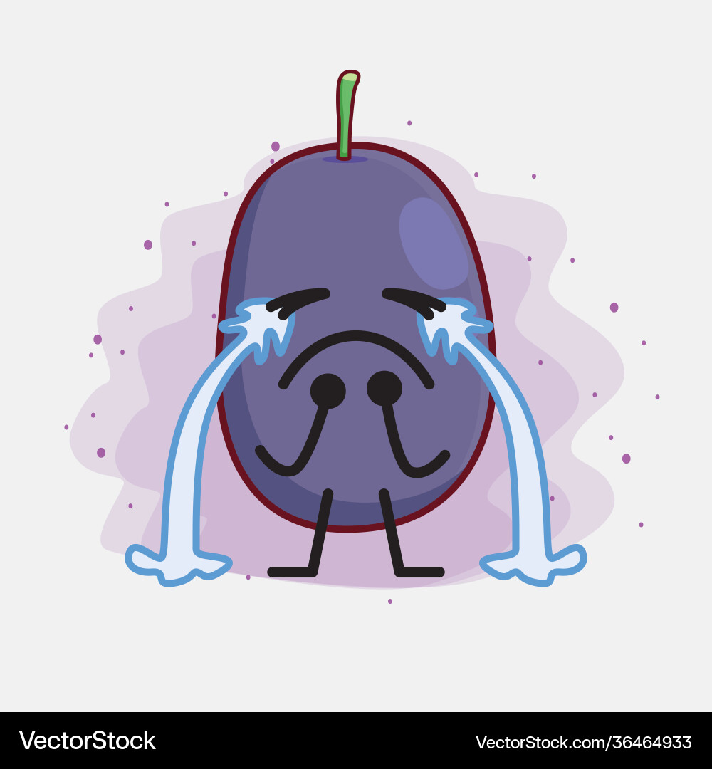 Java plum fruit cute character with simple face vector image