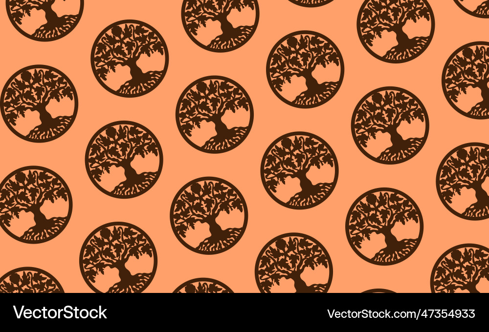 Light brown texture with tree in the circle Light brown texture with tree in the circle vector image