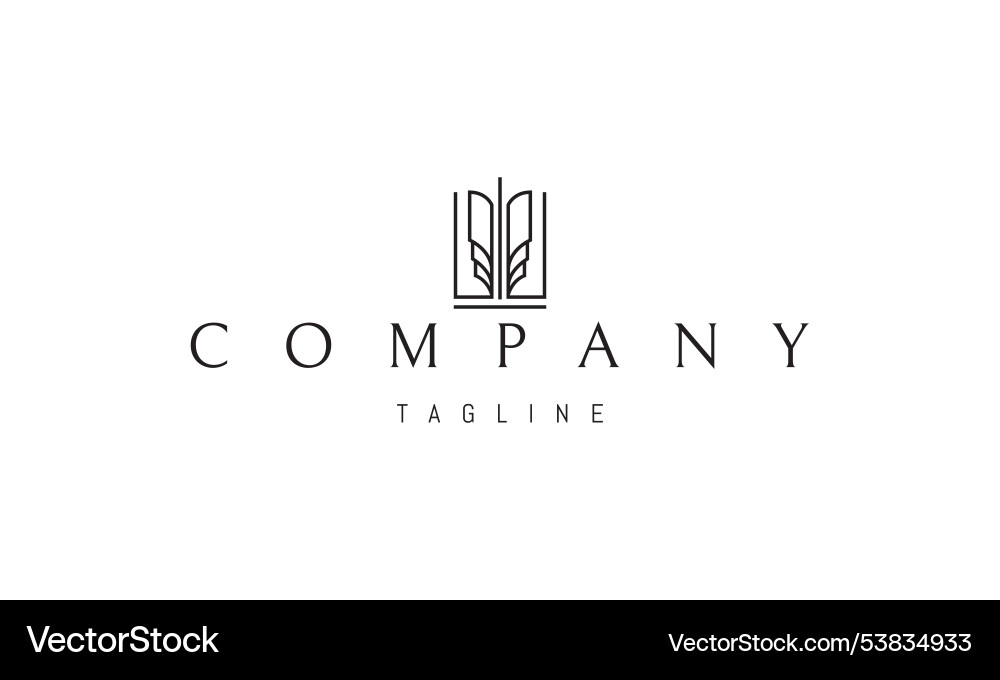 Logo with an abstract image of open book Vector Image