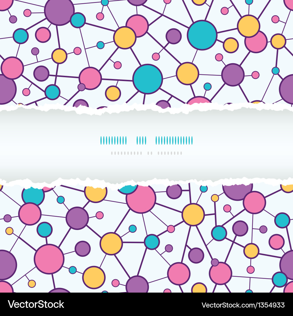 Molecular structure frame torn seamless pattern vector image