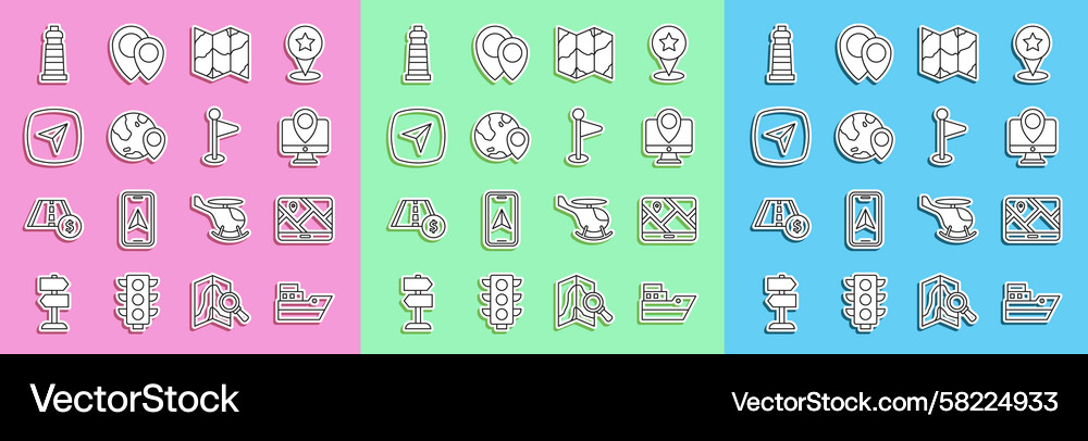 Navigation & Location Icons Vector Image