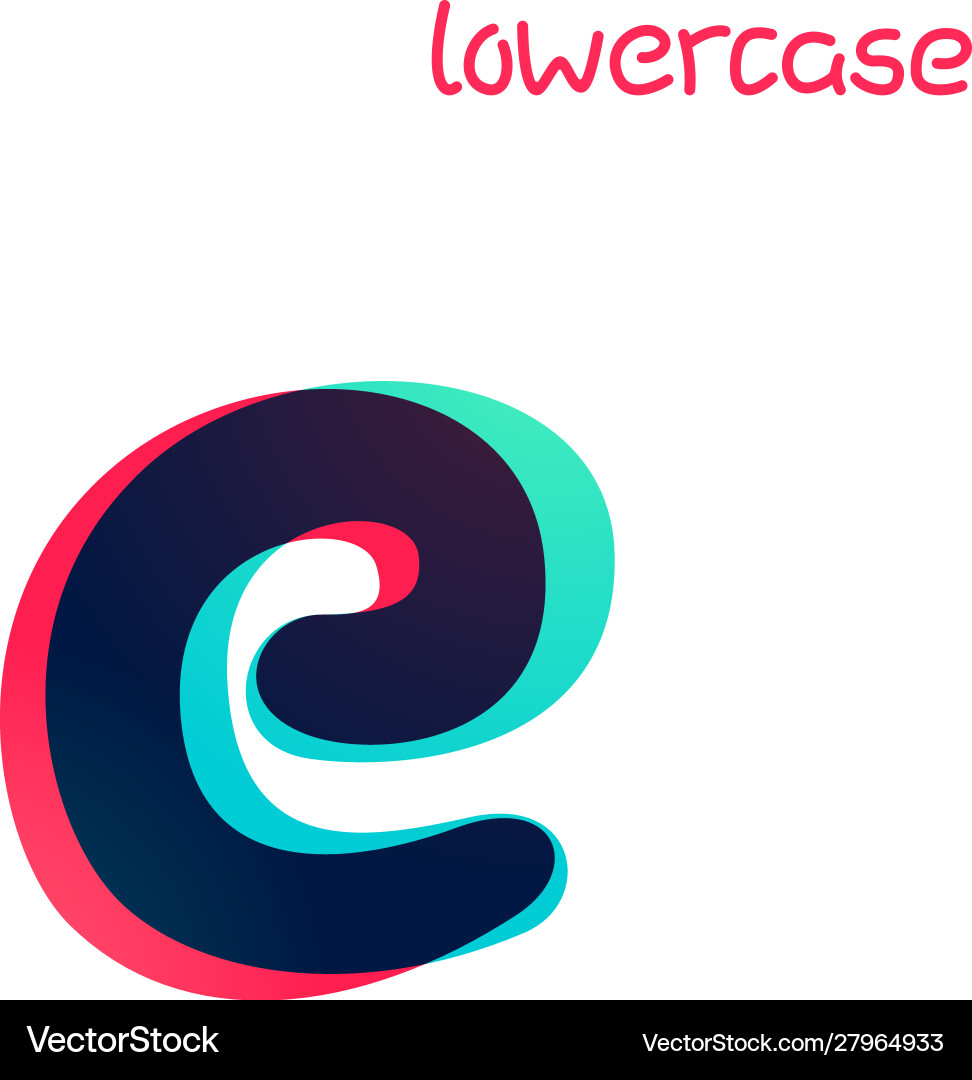 Overlapping gradient lowercase letter e logotype Overlapping gradient lowercase letter e logotype vector image