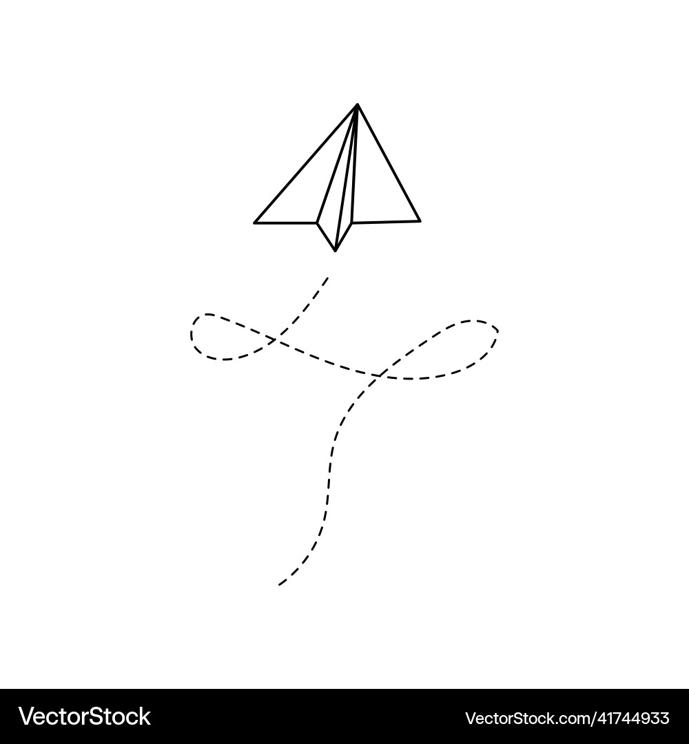 Paper airplane icon doodle outline Paper airplane icon doodle outline vector image