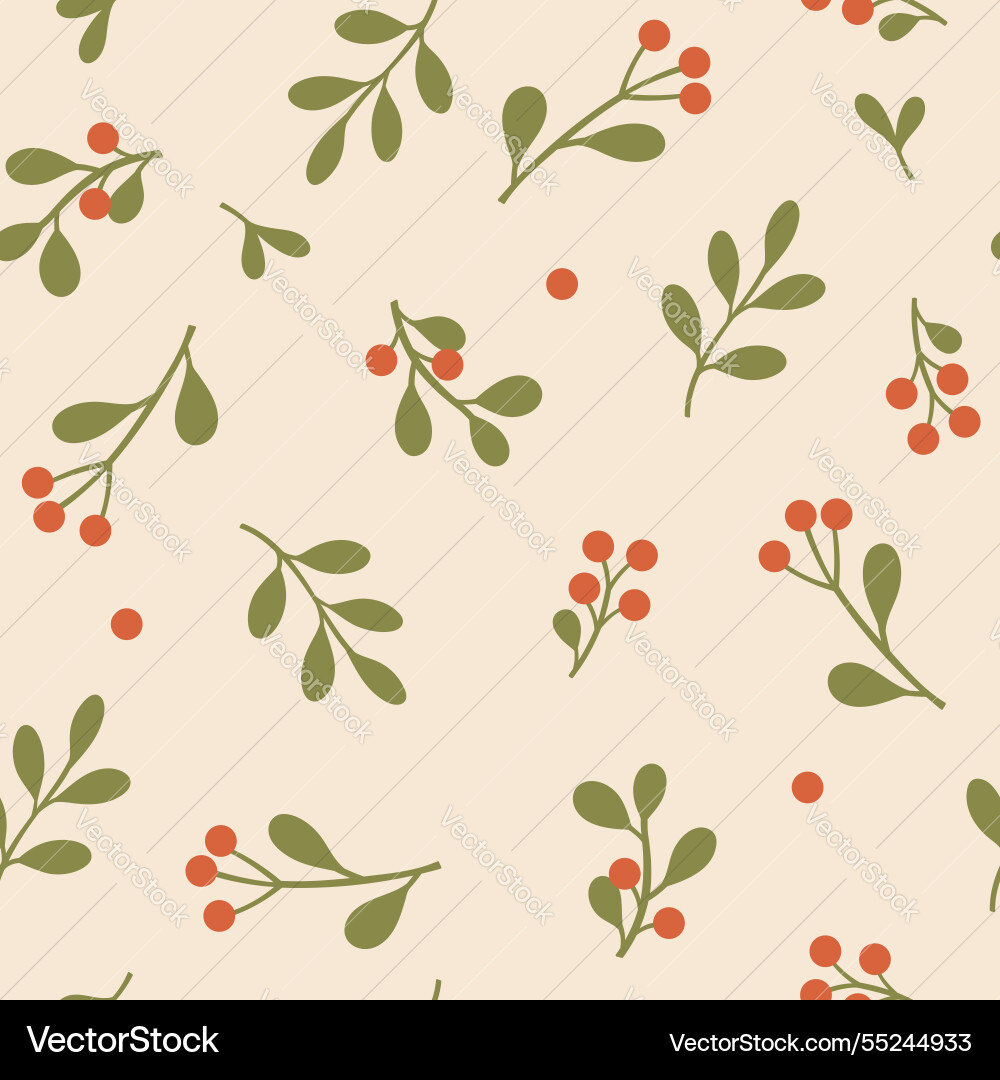 Simple seamless pattern with round red berries Simple seamless pattern with round red berries vector image