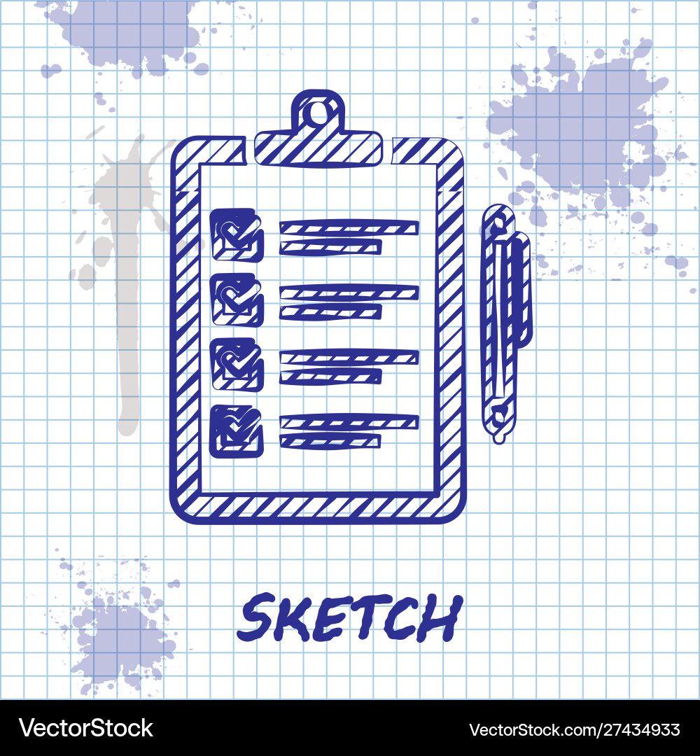Sketch line verification delivery list Sketch line verification delivery list vector image