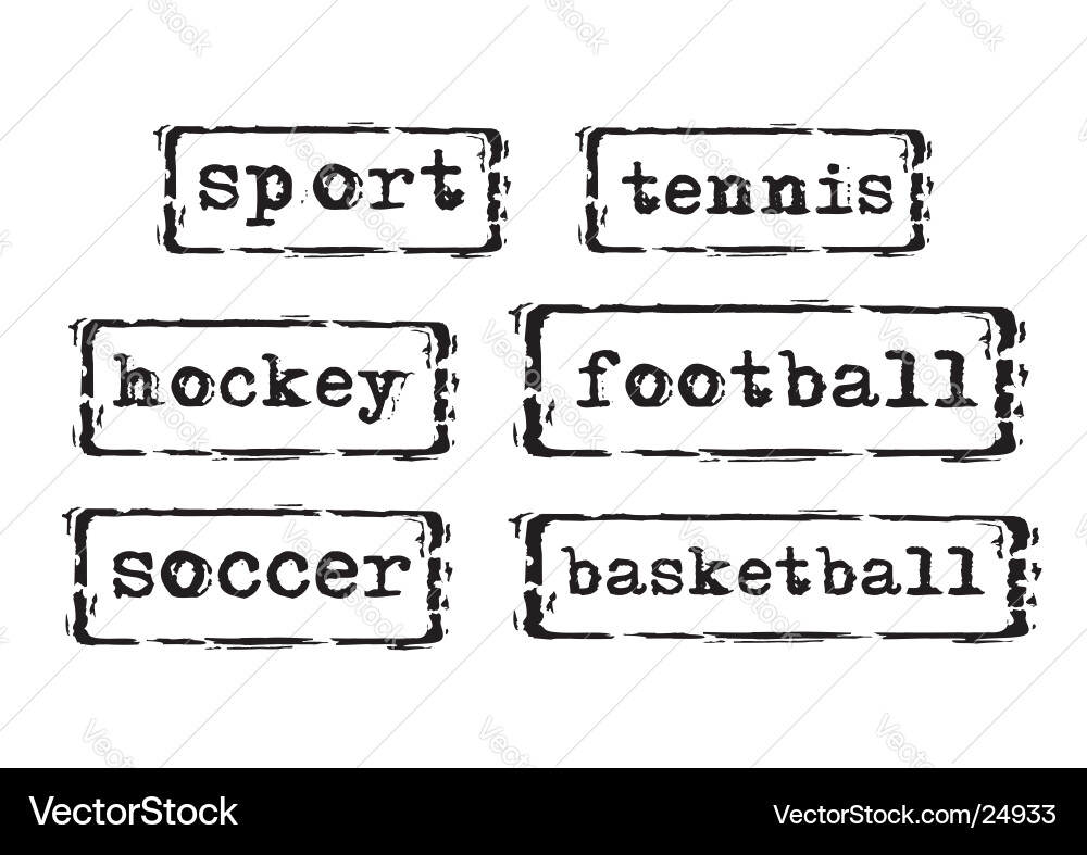 Sports Stamps Collection Vector Image