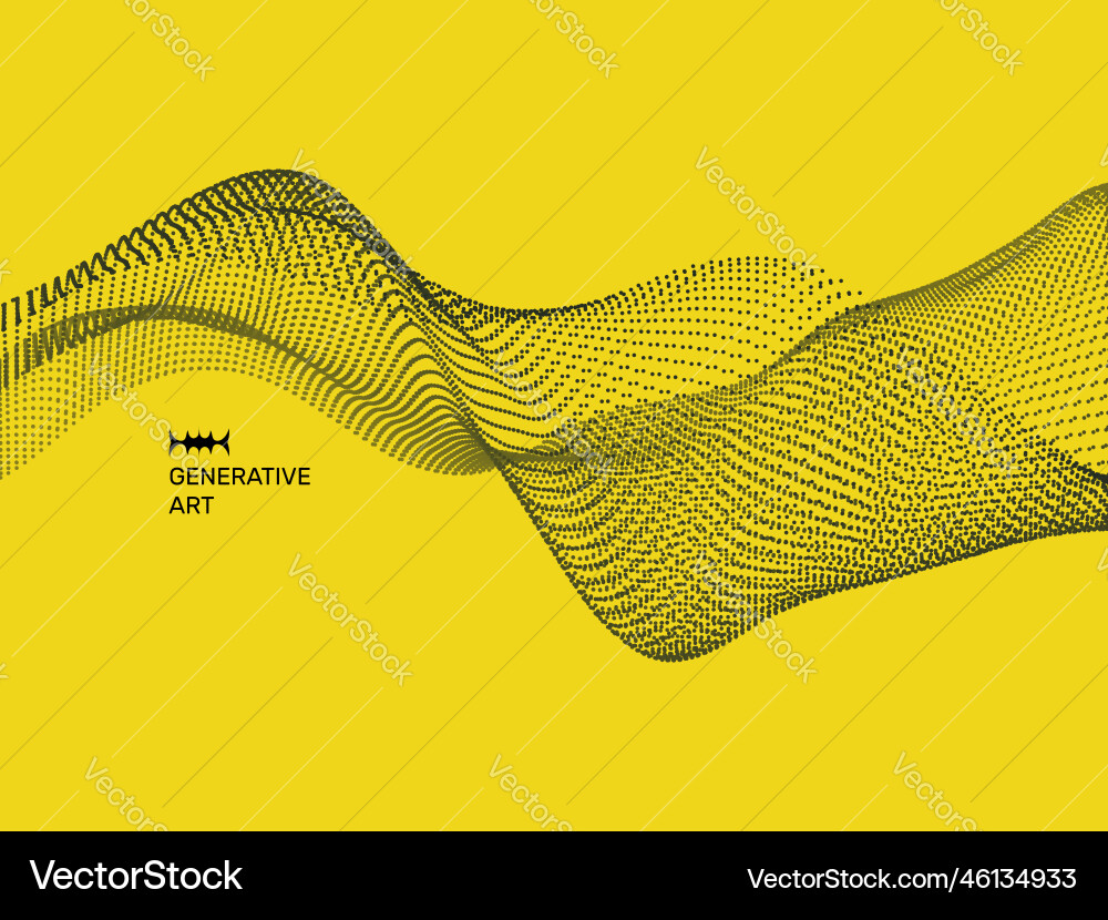 Wave background with dots network design Wave background with dots network design vector image