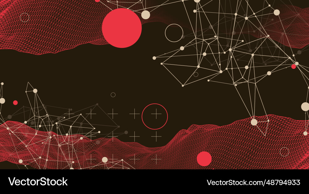 Wireframe background with plexus effect vector image