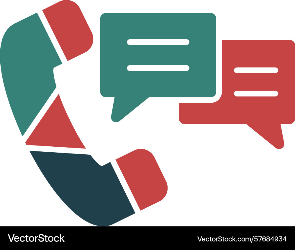 Call scripting glyph multi color icon vector image