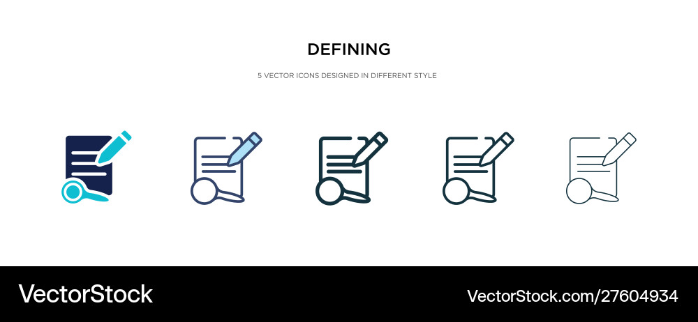Defining icon in different style two colored Defining icon in different style two colored vector image