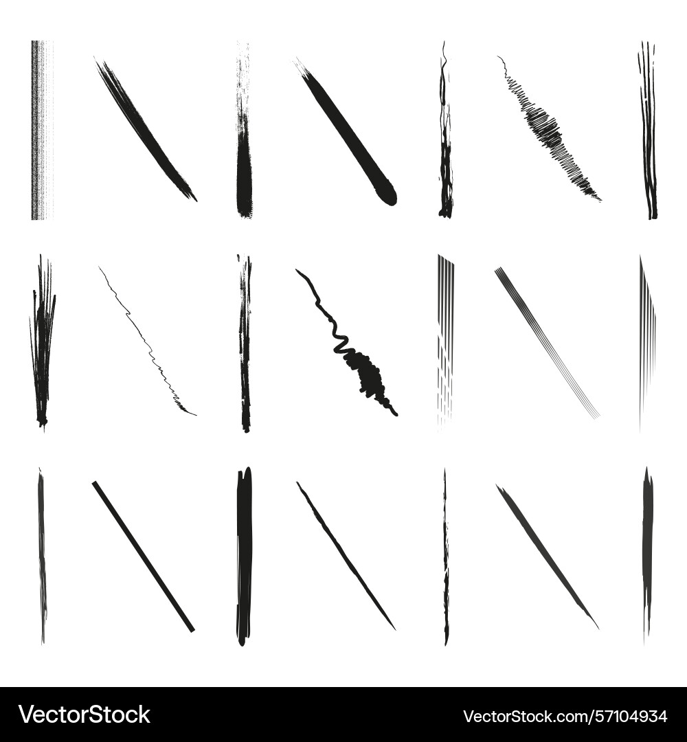 Diagonal line pattern set black white stripe Vector Image
