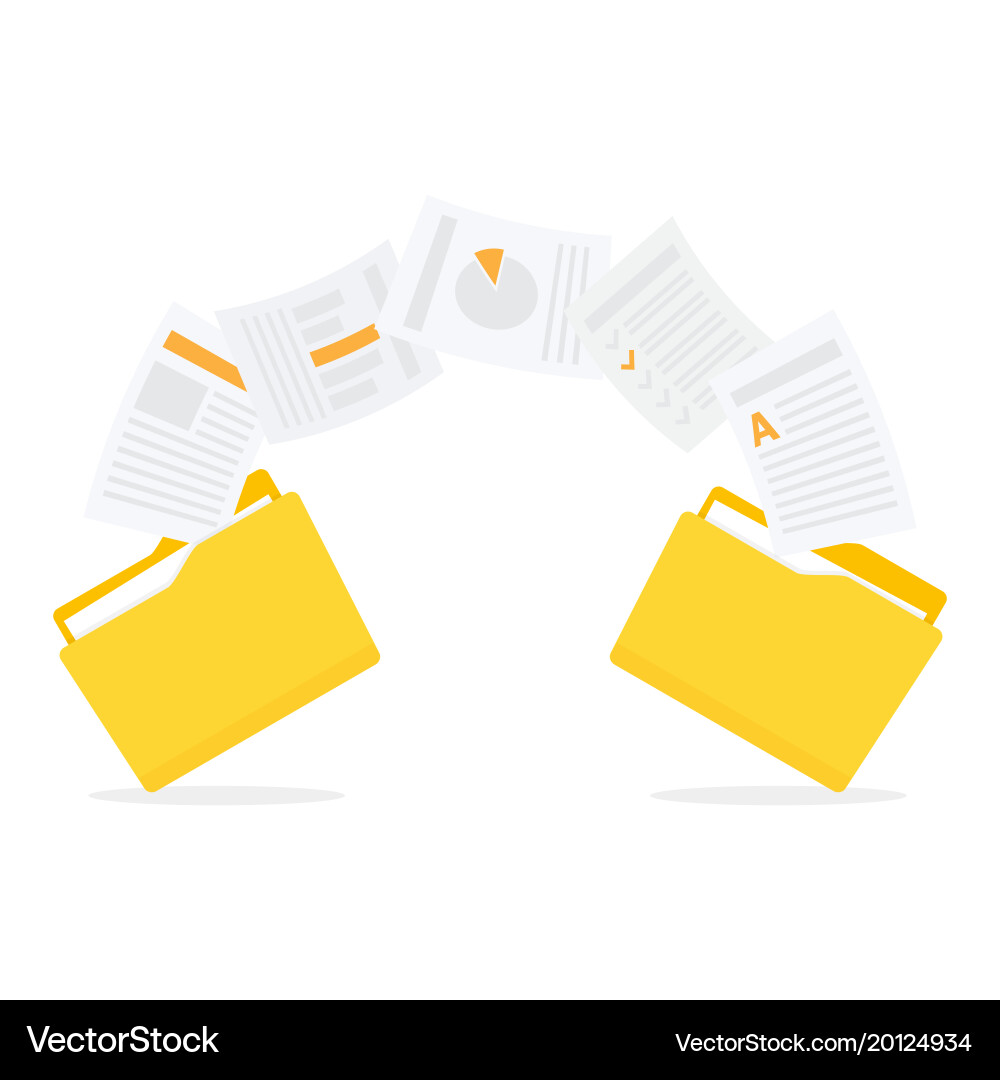 Files transfer copy data exchange backup vector image