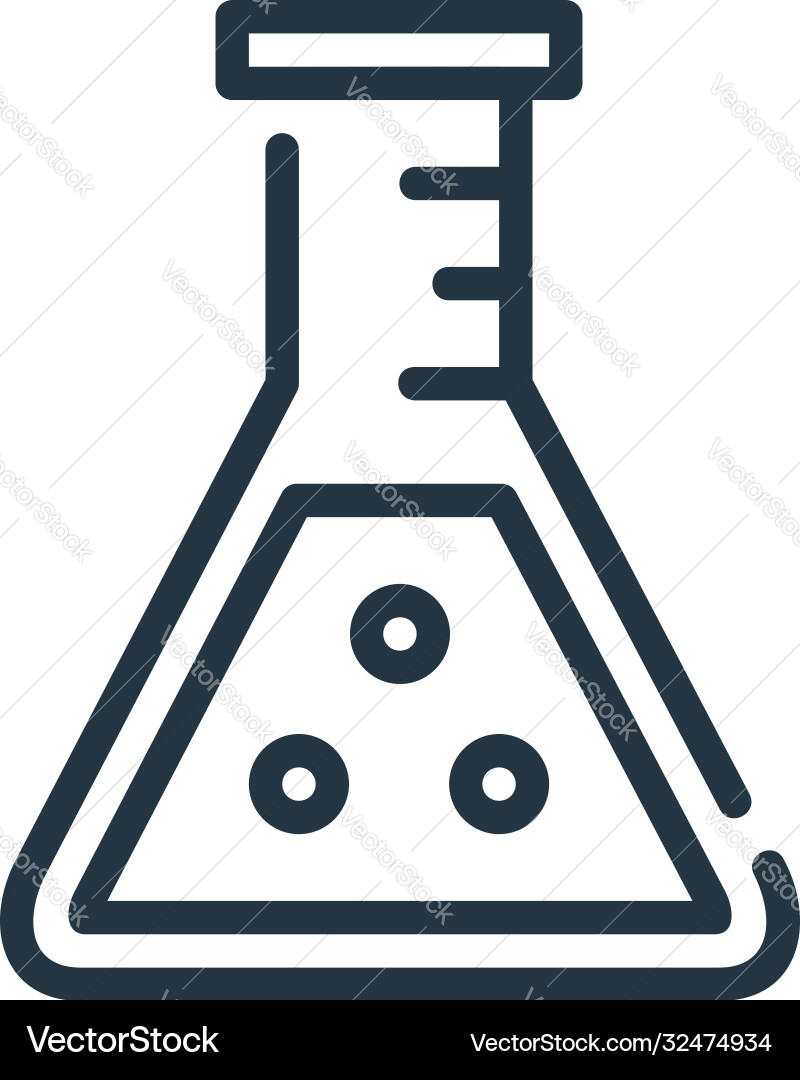 Flask icon editable stroke linear Flask icon editable stroke linear vector image
