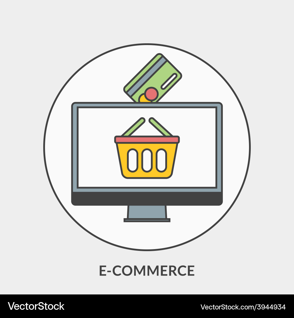 Flat design concept for e-commerce web vector image