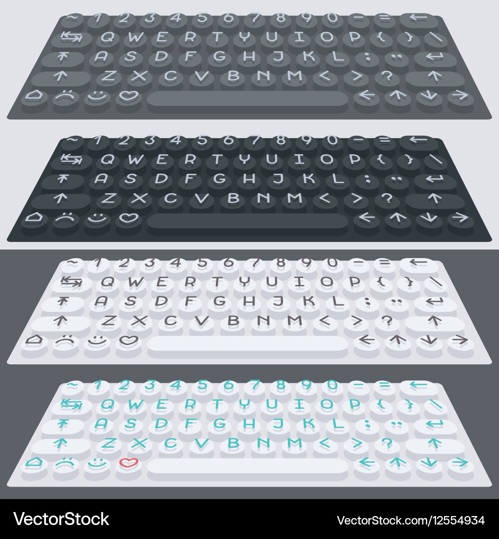 Flat modern keyboard alphabet buttons Vector Image
