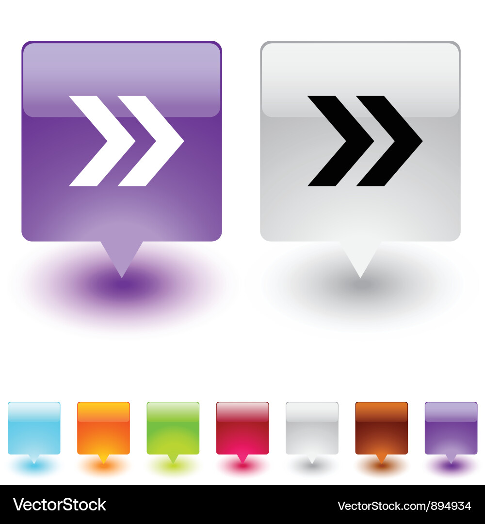 Forward arrow square button vector image