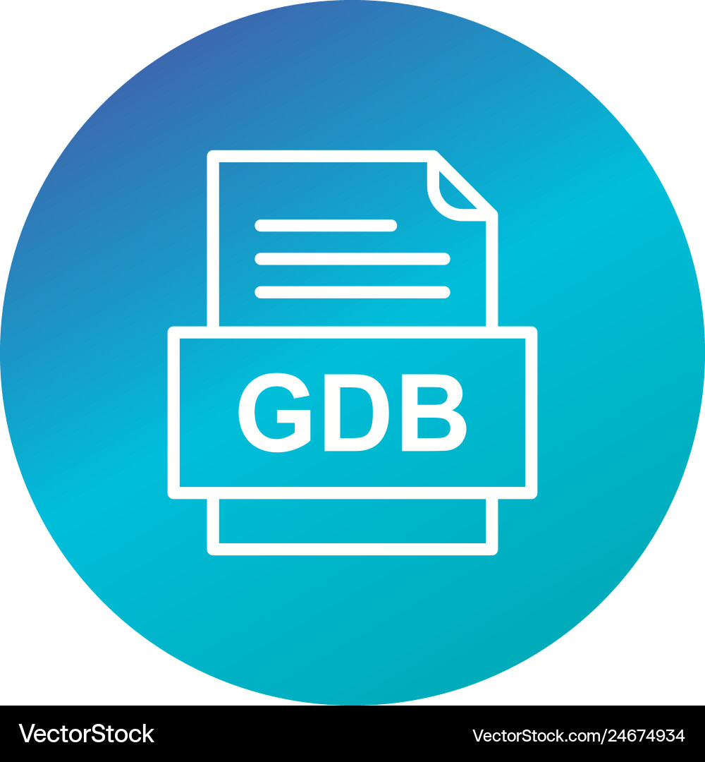 Gdb file document icon Vector Image
