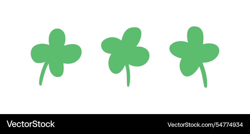 Green clover doodle hand drawn icon outline Green clover doodle hand drawn icon outline vector image