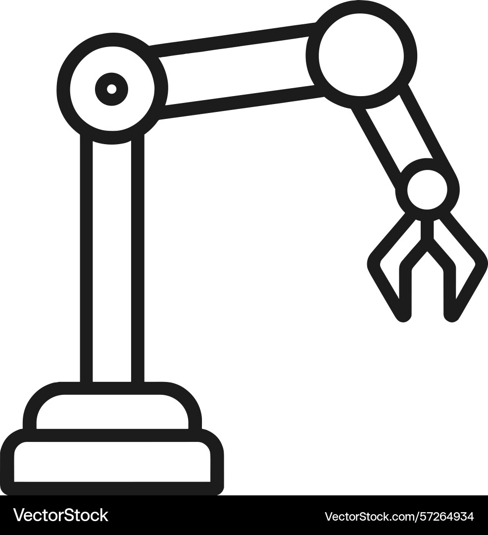 Industrial robotic arm designed for automation vector image