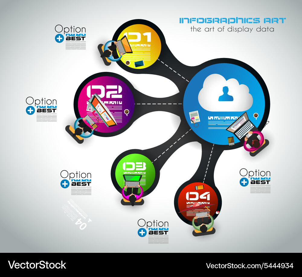 Infographic teamwork and brainstorming with flat Vector Image