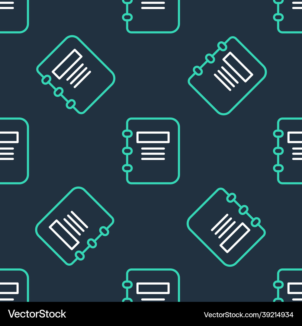 Line notebook icon isolated seamless pattern Line notebook icon isolated seamless pattern Vector Image