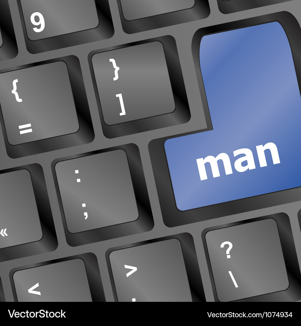 Man words on computer pc keys Vector Image
